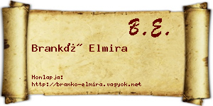 Brankó Elmira névjegykártya